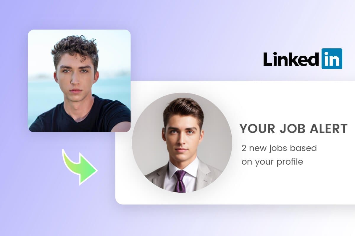 LinkedIn profile headshot transformation example